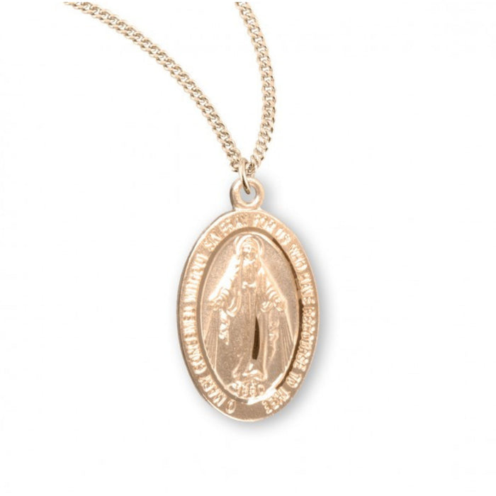 Miraculous Medal 16k Gold Over Sterling Silver on 18" Chain