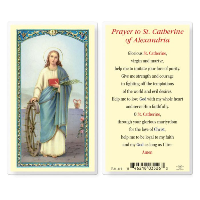 St Catherine of Alexandria Holy Card