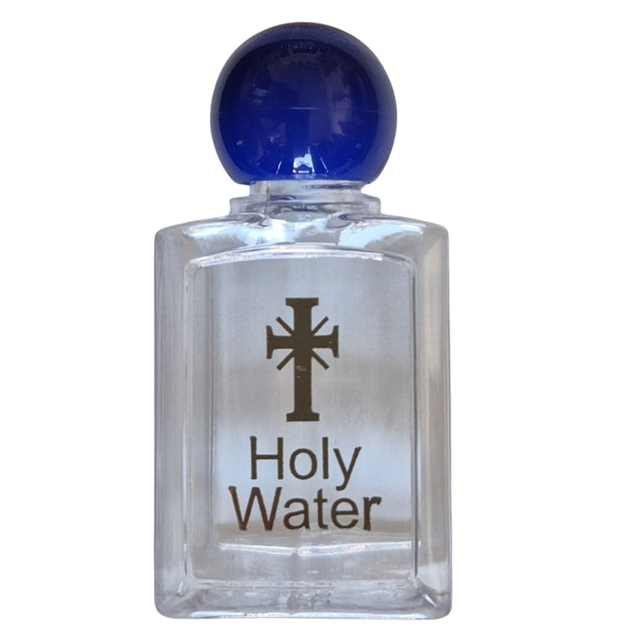 Holy Water Bottle Clear Plastic with Gold Cross