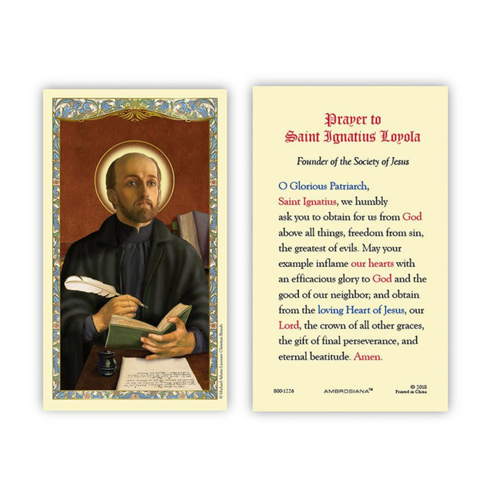 St Ignatius Loyola Holy Card