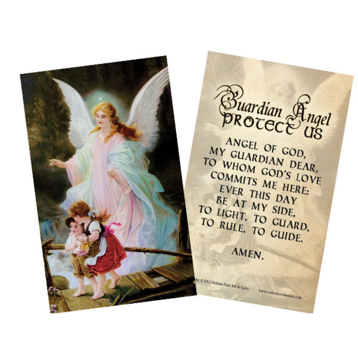 Guardian Angel Protect Us Holy Card