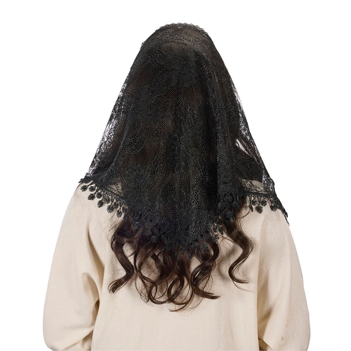 Black Little Flower Chapel Veil