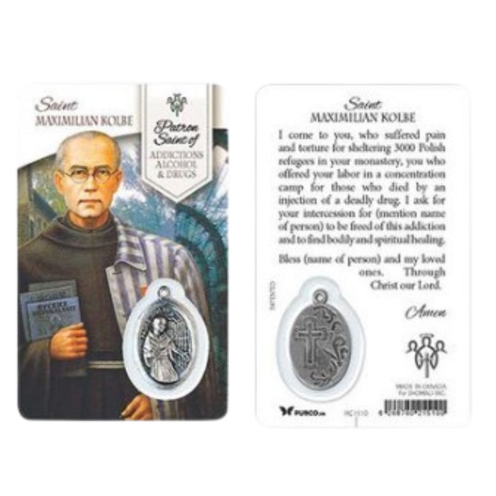St Maximilian Kolbe Patron of Addictions Healing Saint Card
