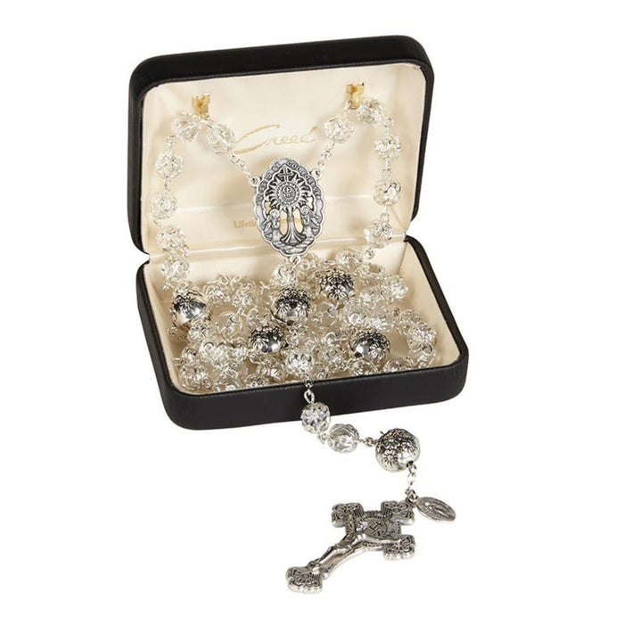 Adoration Rosary with Austrian Crystal and Silver Beads