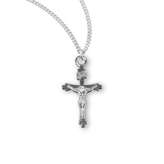 Crucifix Tiny Sterling Silver on 18" Chain