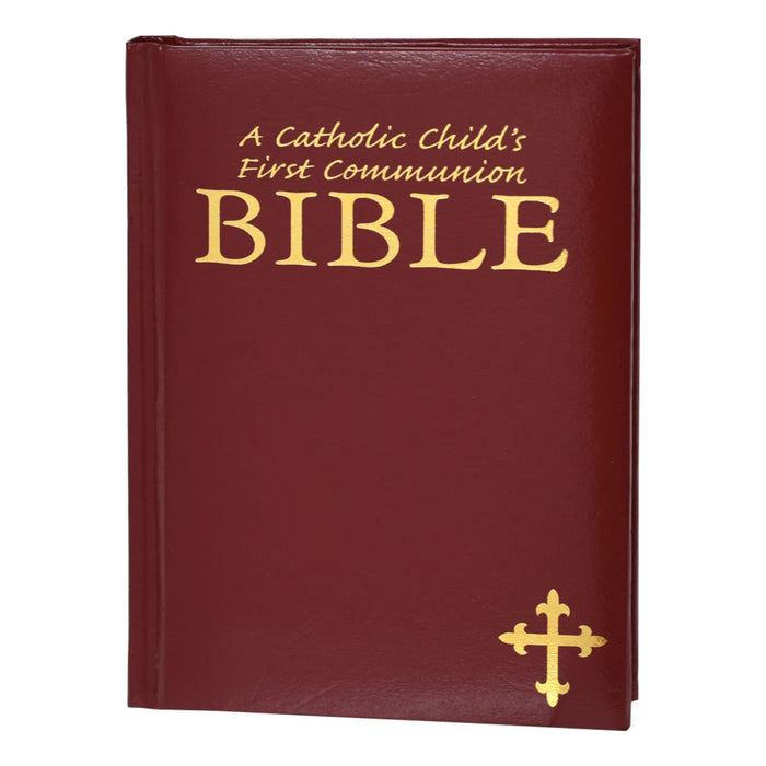 A Catholic Child's First Communion Bible in Maroon