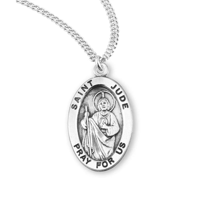 St Jude Sterling Silver Medal 20" Chain