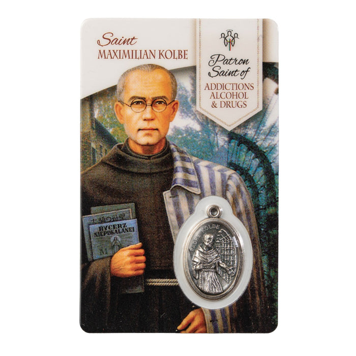 St Maximilian Kolbe Patron of Addictions Healing Saint Card