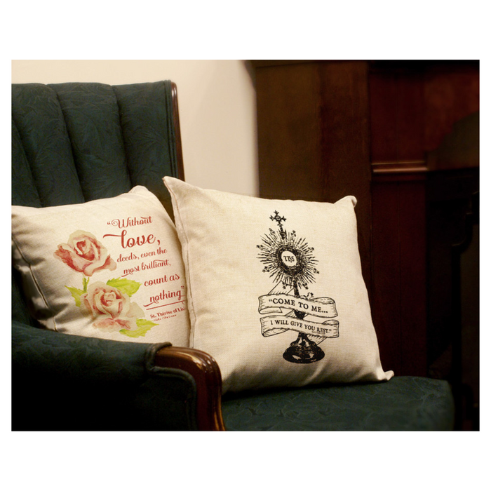 Monstrance Rustic Pillow
