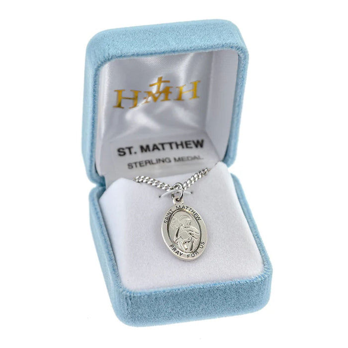 St Matthew Sterling Silver Medal on 20" Chain