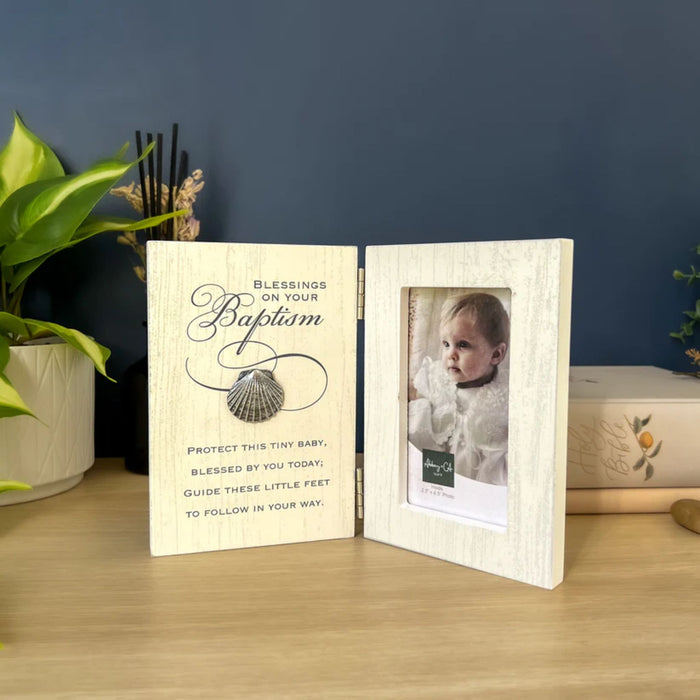 Baptism Frame "Protect This Tiny Baby" 6" x 8"