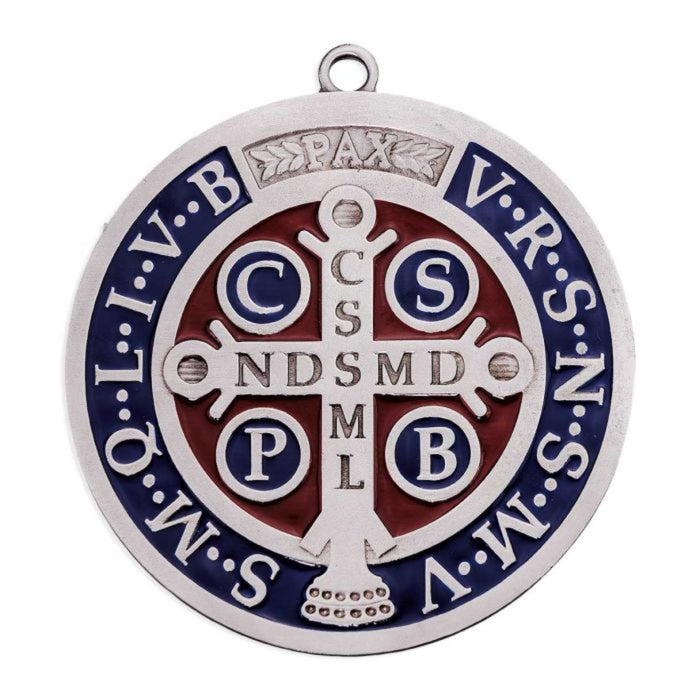 Saint Benedict 4.5" Blue Epoxied Medal