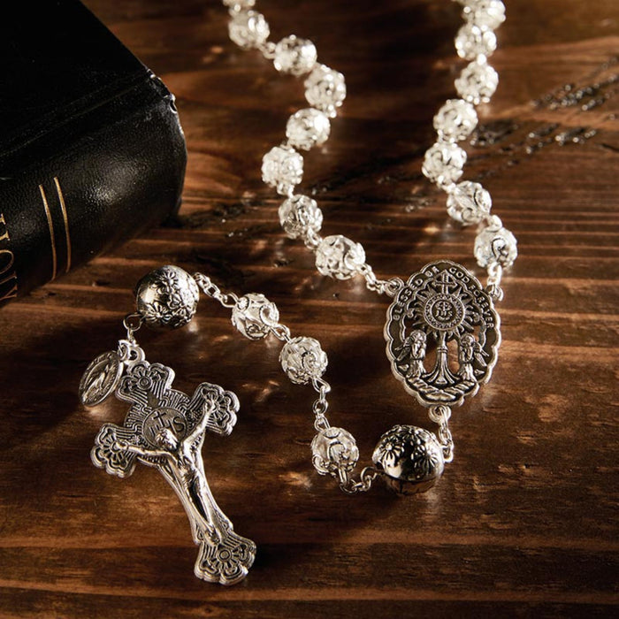 Adoration Rosary with Austrian Crystal and Silver Beads