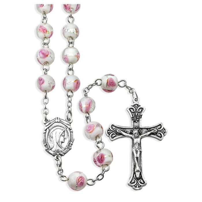Rosary 8mm Pink Venetian Rose Beads