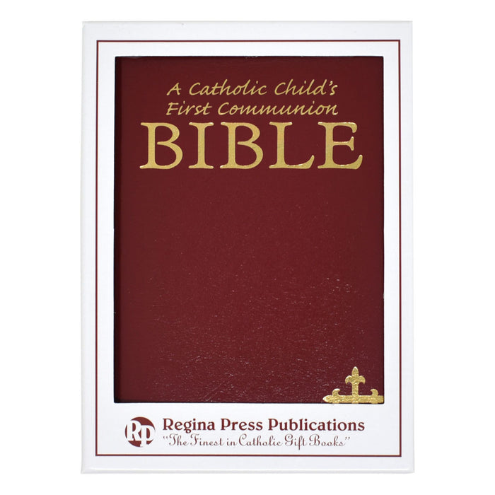 A Catholic Child's First Communion Bible in Maroon