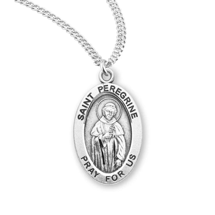 St Peregrine Sterling Silver Medal on 20" Chain