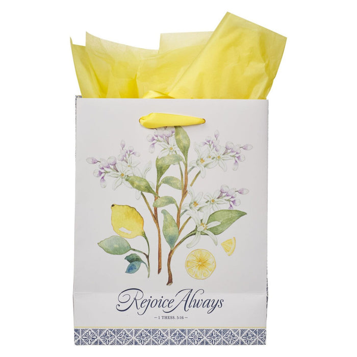 Gift Bag (Medium) Rejoice Always White Lemon