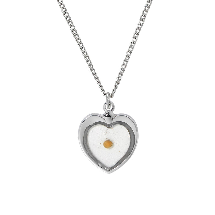 Mustard Seed Sterling Silver Heart Pendant on 18" Chain