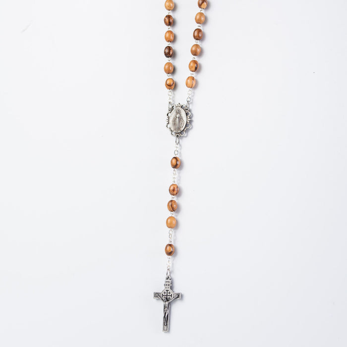 Rosary Olive Wood Beads with Relic