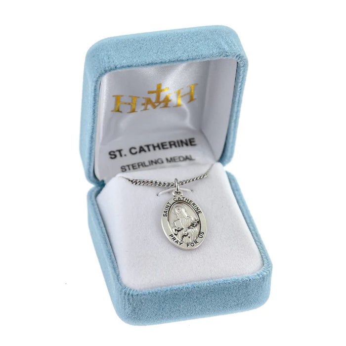 St Catherine of Siena Medal Sterling Silver on 18" Chain