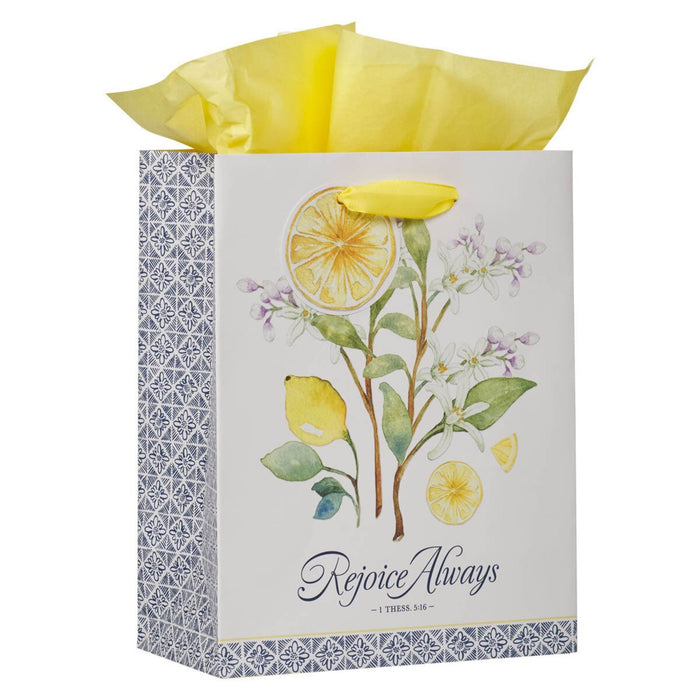 Gift Bag (Medium) Rejoice Always White Lemon