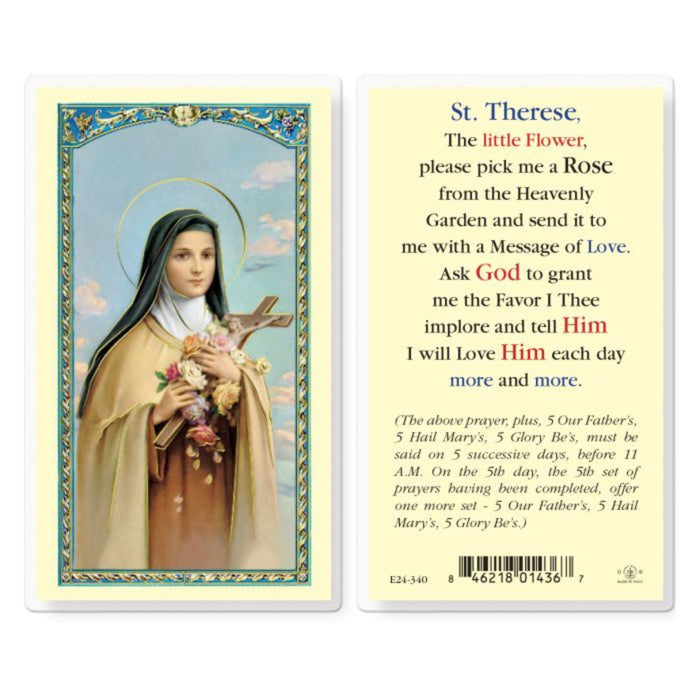 St Therese Pick Me a Rose Holy Card