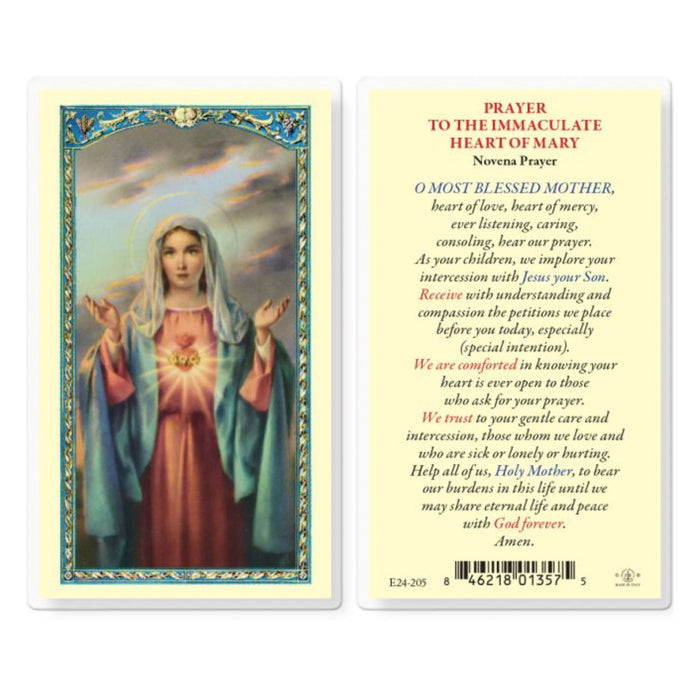 Immaculate Heart of Mary Novena Holy Card