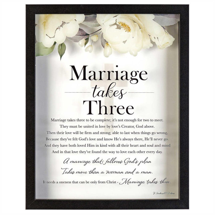 Marriage Takes Three 8" x 10" Framed Floral Art