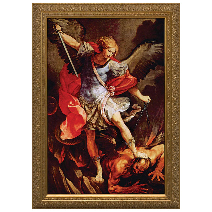 St Michael the Archangel Gold Framed Art 7" x 10"