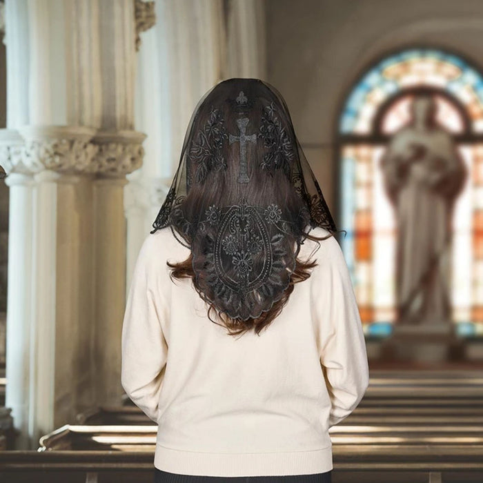 Black Cross and Crown Chapel Veil