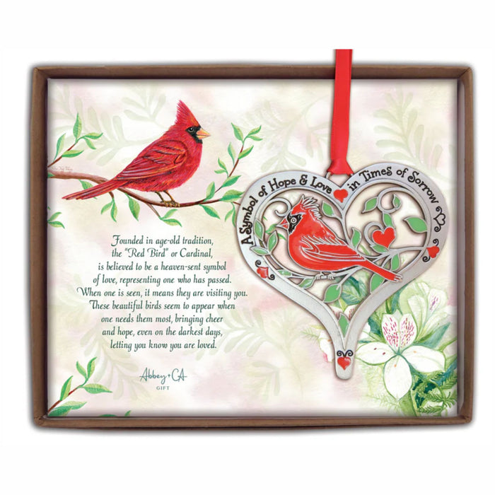 Cardinal Heart Ornament