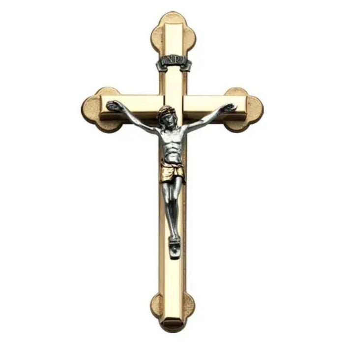 Wall Crucifix 4" Two Tone Metal