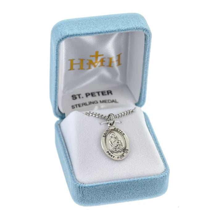 St Peter Sterling Silver Medal on 20" Chain