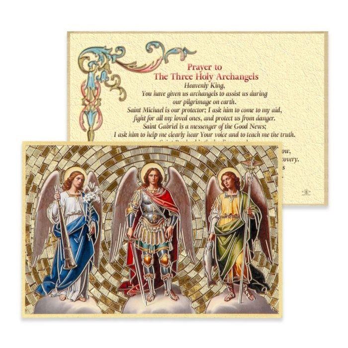 Three Holy Archangels 4 X 6 Gold Mosaic