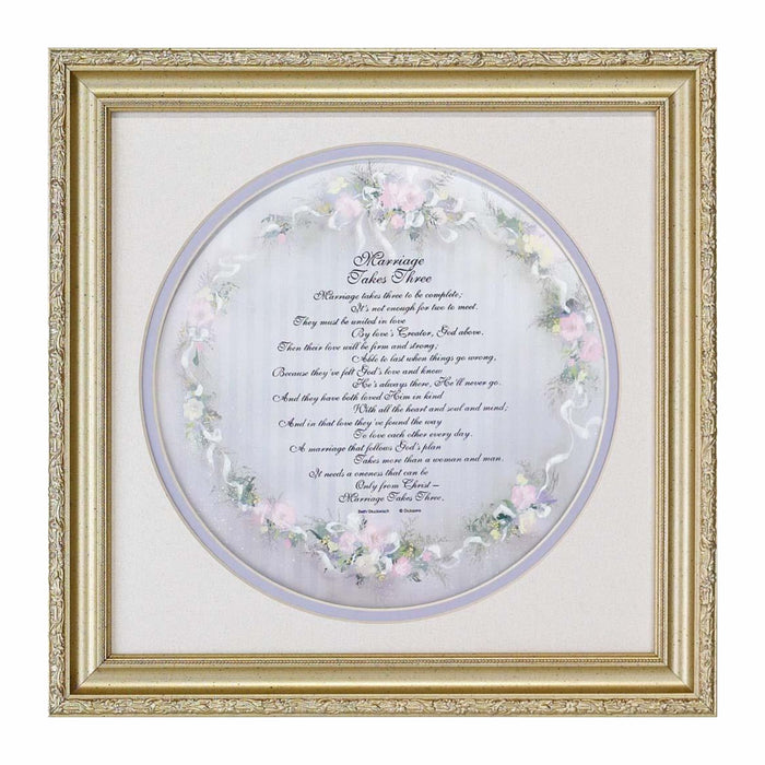 Marriage Takes Three 13" x 13" Framed Floral Art
