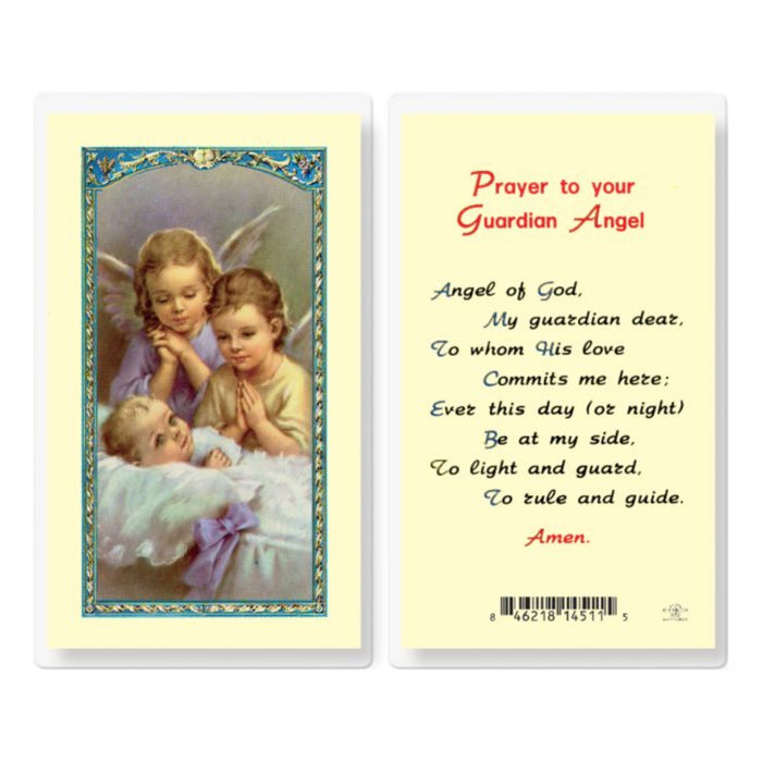 Guardian Angels Angel of God Holy Card