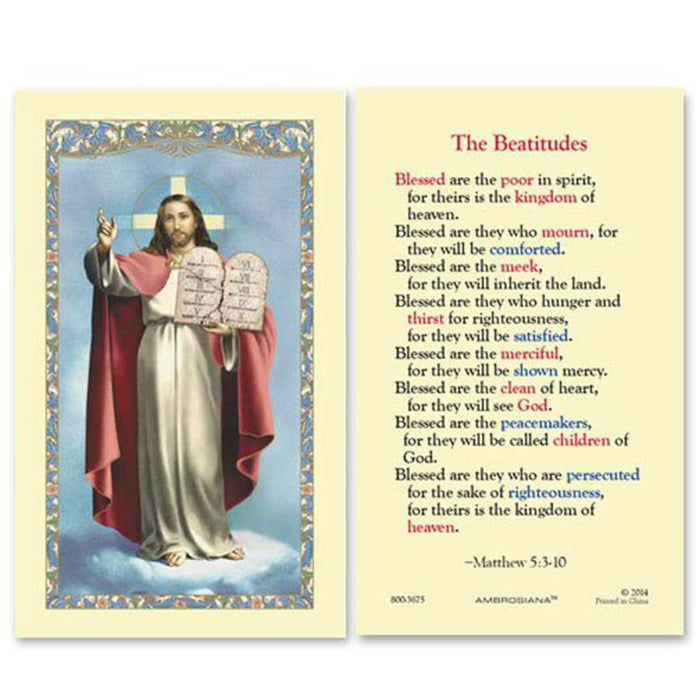 The Beatitudes Holy Card