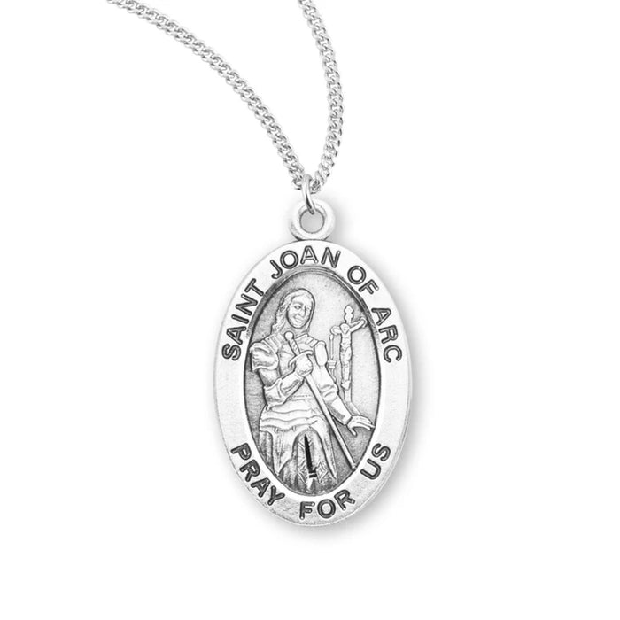 St Joan of Arc Sterling Silver Medal on 18" Chain