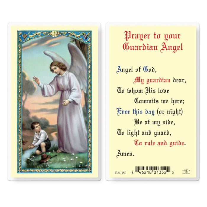 Prayer to Guardian Angel for Boy Holy Card