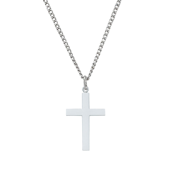 Cross Lord's Prayer Sterling Silver on 24" Chain
