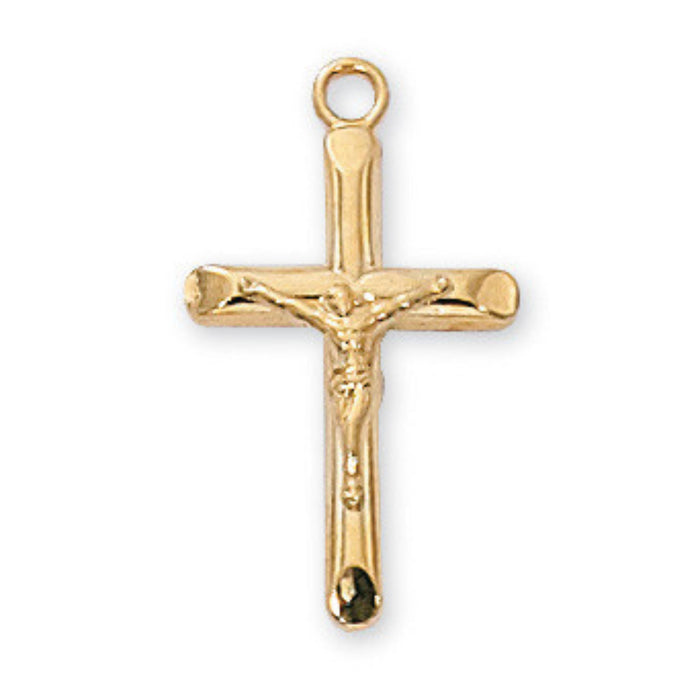 Crucifix Gold over Sterling on 16-18" Chain