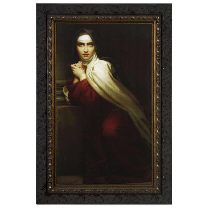St Teresa of Avila Dark Ornate Framed Art 10" x 16"