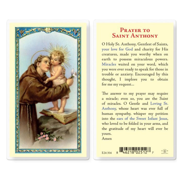 St Anthony of Those in Trouble Holy Card