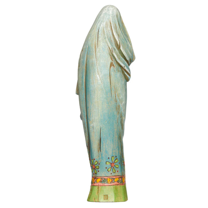 Madonna and Child Statue in Wood-Like Detail