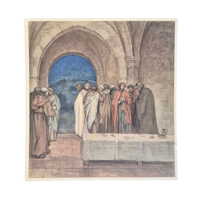 Vintage Frameable print on Artboard Departure from the Lord's Supper