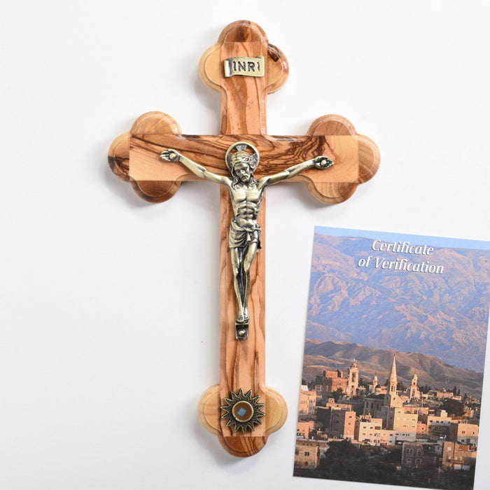 Crucifix Olive Wood with Relic