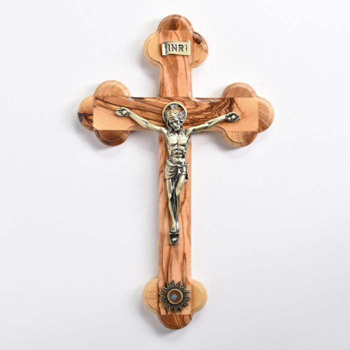 Crucifix Olive Wood with Relic