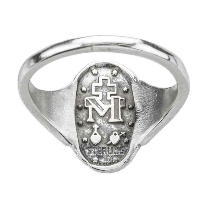 Ring Miraculous Medal Sterling Silver Size 7