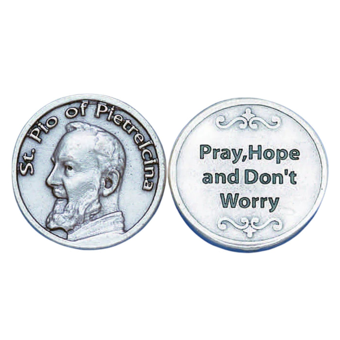 St Pio Pray, Hope and Don't Worry Pocket Token