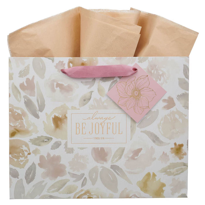 Gift Bag (L) Always Be Joyful Dusty Mauve